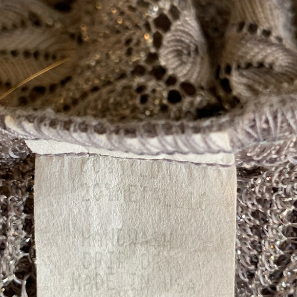 ZOE OPEN LACE LONG GREY METALLIC CARDIGAN. WOMEN’S SIZE MEDIUM - Picture 10 of 10